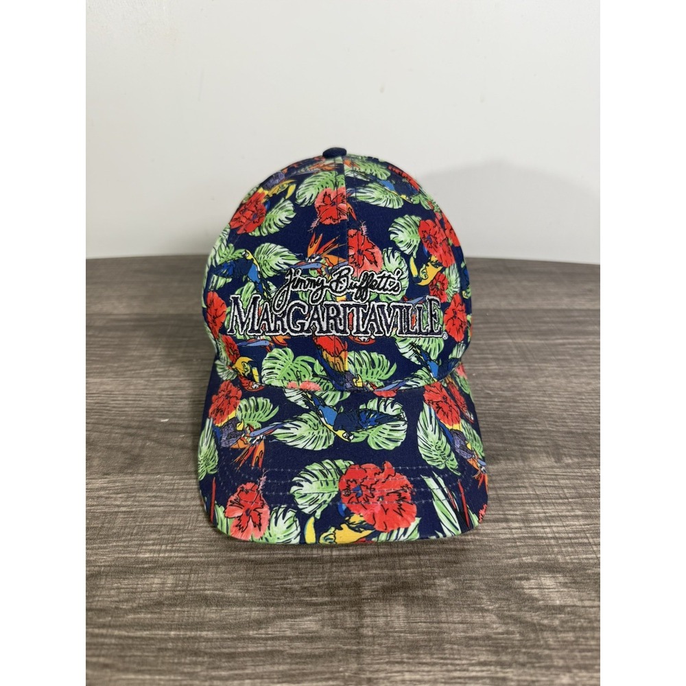 Jimmy Buffett Margaritaville Hat Cap Strap Back Mens Tropical Parrot Floral